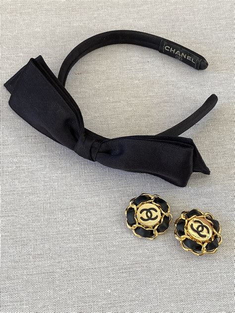 black satin chanel|Headband .